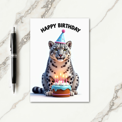 Whimsical Feline Party Hat Card