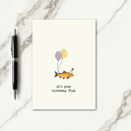 Whimsical Fish Birthday Joy Card