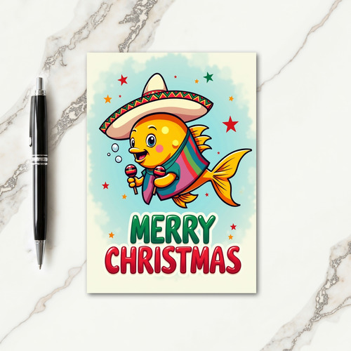 Whimsical Fish Christmas Card