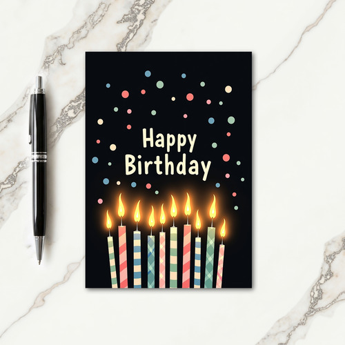 Whimsical Flame Birthday Card