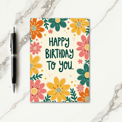 Whimsical Flower Birthday Card