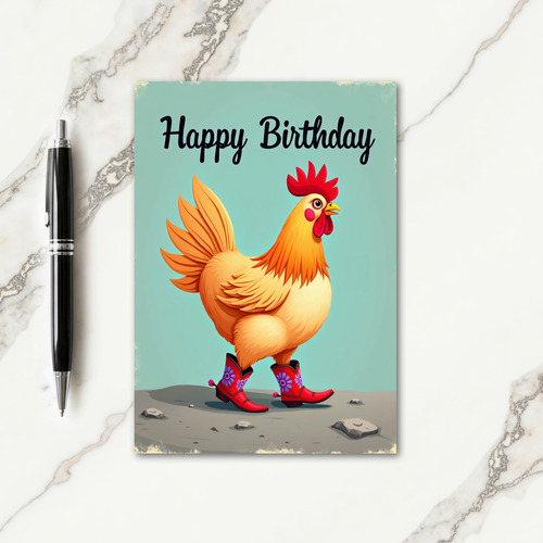 Whimsical Fowl Birthday Card