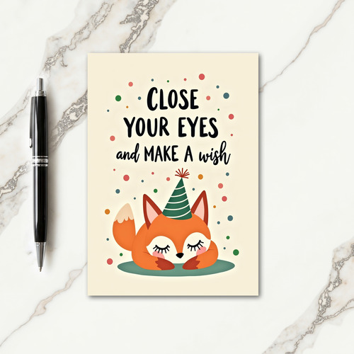 Whimsical Fox Party Card