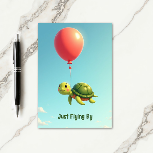 Whimsical Frog Balloon Sky Card