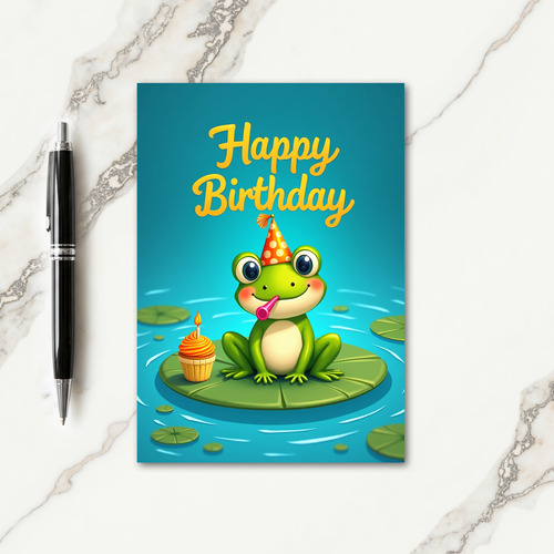 Whimsical Frog Birthday Card