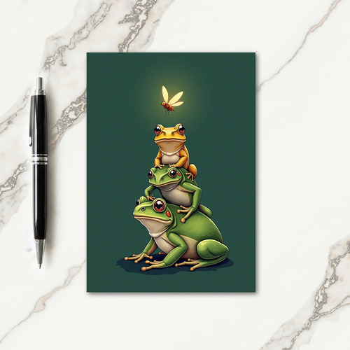 Whimsical Frog Christmas Card