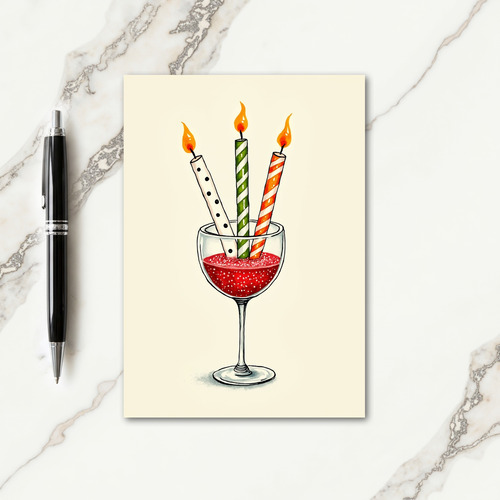 Whimsical Glass Birthday Card