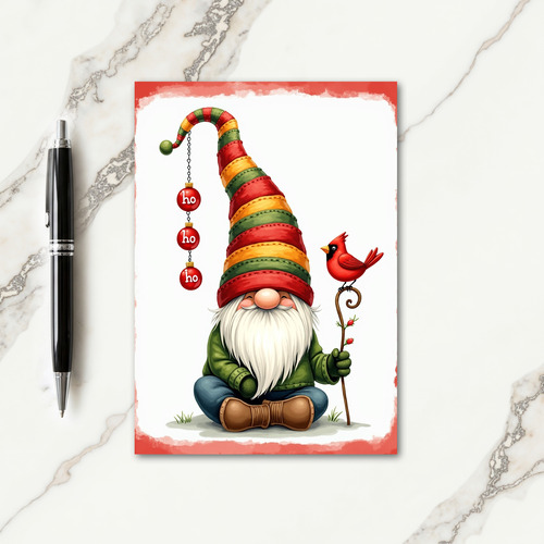 Whimsical Gnome Christmas Card thumbnail