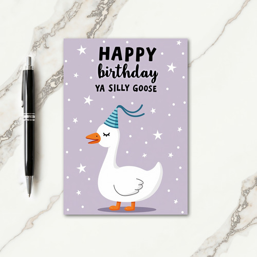 Whimsical Goose Birthday Card