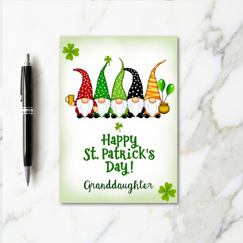 Whimsical Granddaughter St Patricks Card