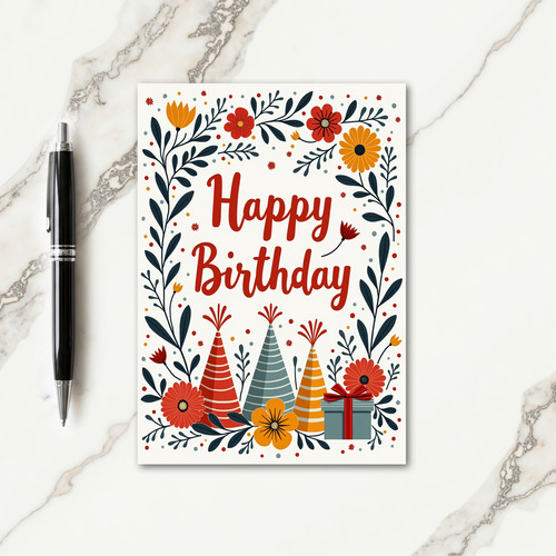 Whimsical Hat Birthday Card