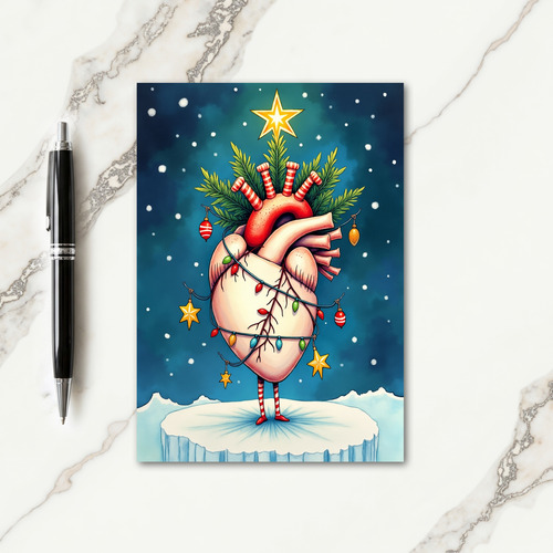 Whimsical Heart Christmas Card