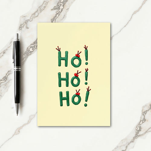 Whimsical Ho Ho Ho Christmas Card