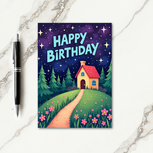 Whimsical Home Birthday Card