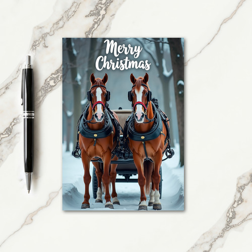Whimsical Horse Christmas Card