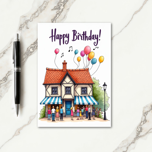 Whimsical House Birthday Card