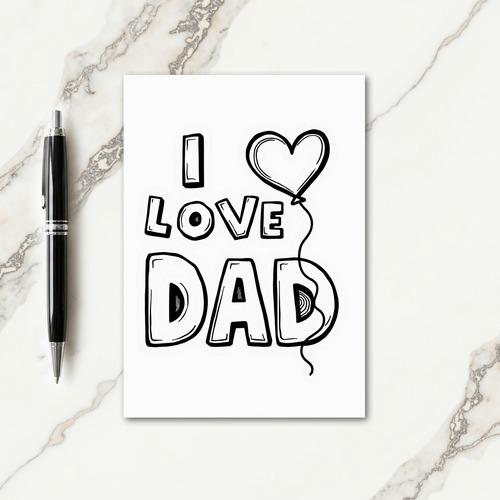 Whimsical I Love Dad Art Card