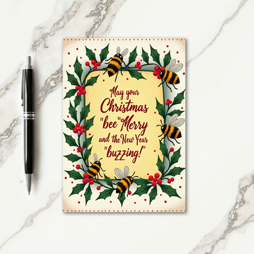 Whimsical Insect Christmas Card