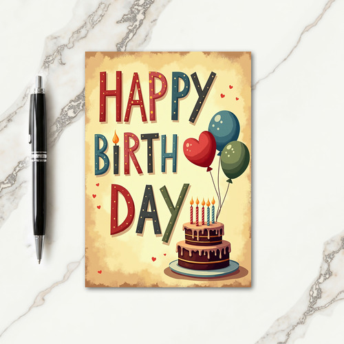 Whimsical Letter Birthday Card