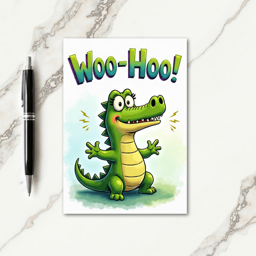Whimsical Lizard Birthday Card