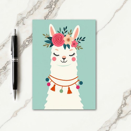 Whimsical Llama Birthday Card