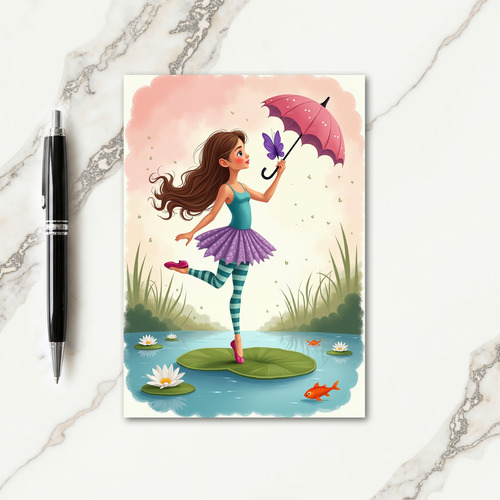 Whimsical Maiden Birthday Card