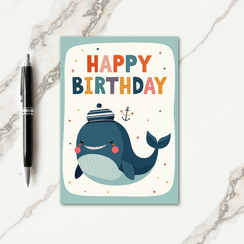 Whimsical Marine Birthday Card