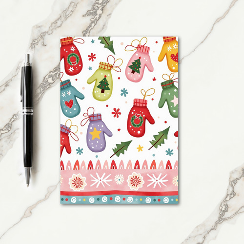 Whimsical Mitten Christmas Card