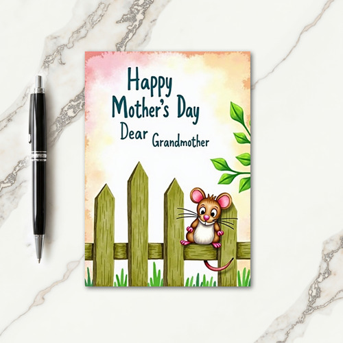 Whimsical Mothers Day Fence Card