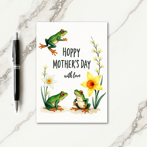 Whimsical Mothers Day Frogs Card