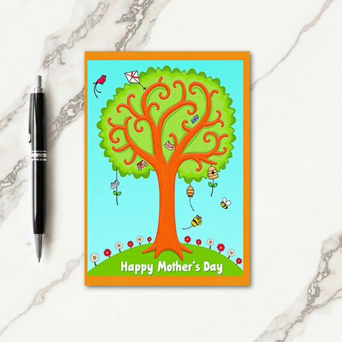 Whimsical Mothers Day Tree Card
