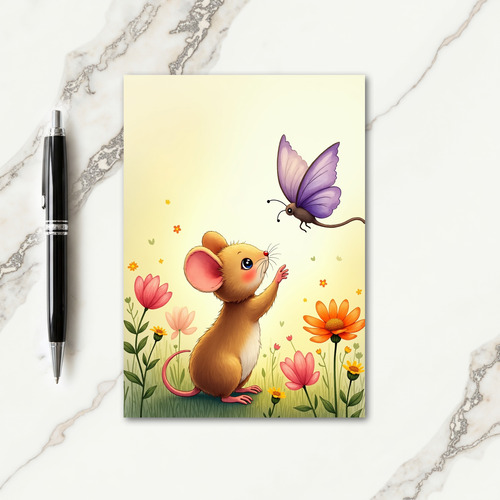 Whimsical Mouse Birthday Card