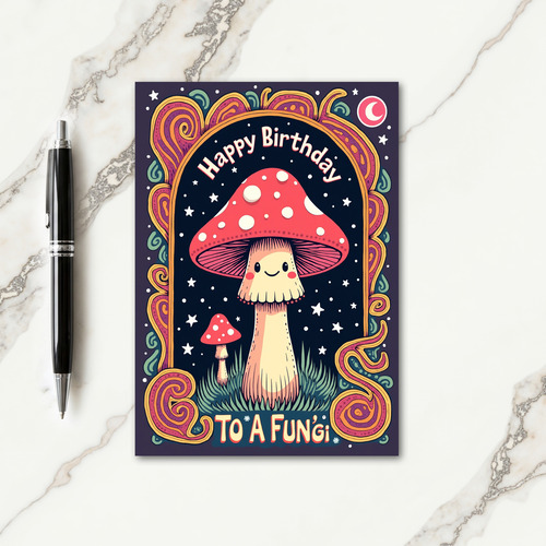 Whimsical Mushroom Birthday Card
