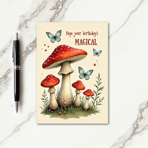 Whimsical Mushroom Forest Card