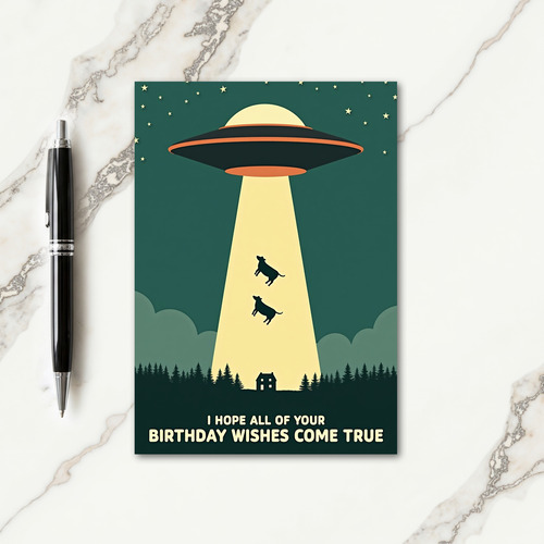 Whimsical Night Ascent Birthday Card