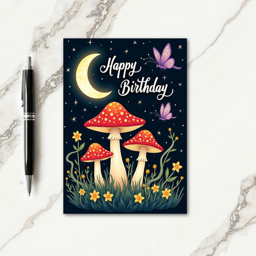 Whimsical Night Birthday Card