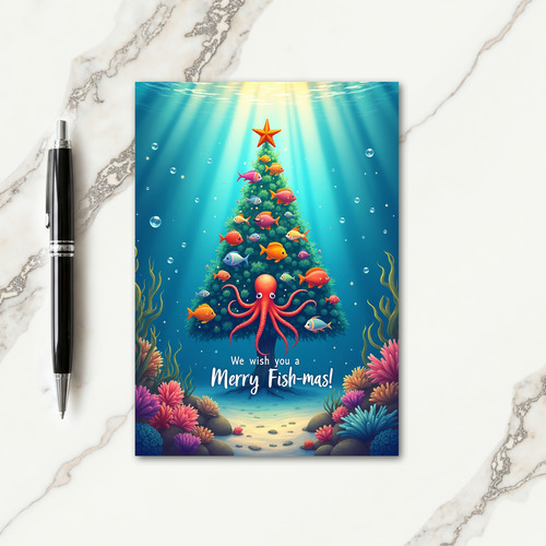 Whimsical Ocean Christmas Card
