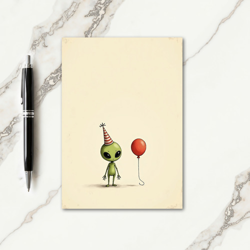 Whimsical Olive Creature Birthday Card