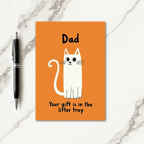 Whimsical Orange Cat Father Card