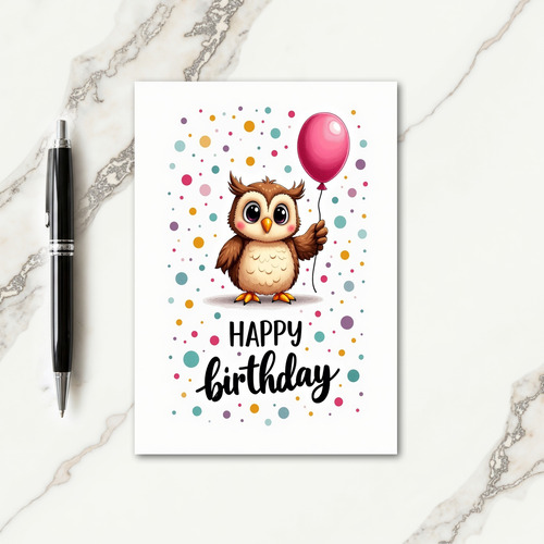 Whimsical Owlet Birthday Card