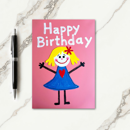 Whimsical Paper Cutout Birthday Card