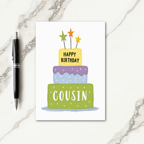 Whimsical Pastel Cake Card