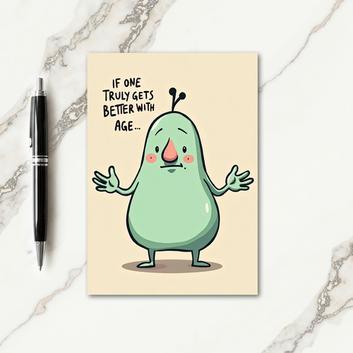 Whimsical Pear Birthday Card