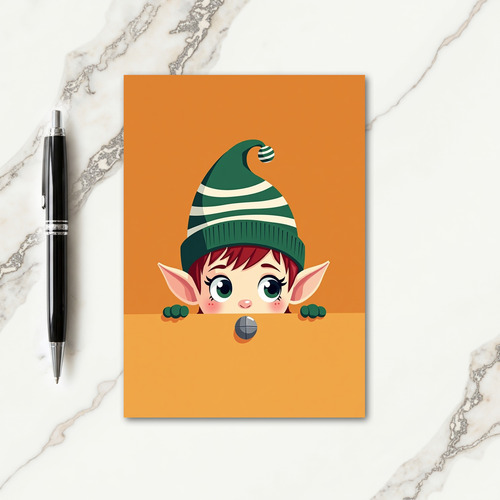 Whimsical Peeker Christmas Card