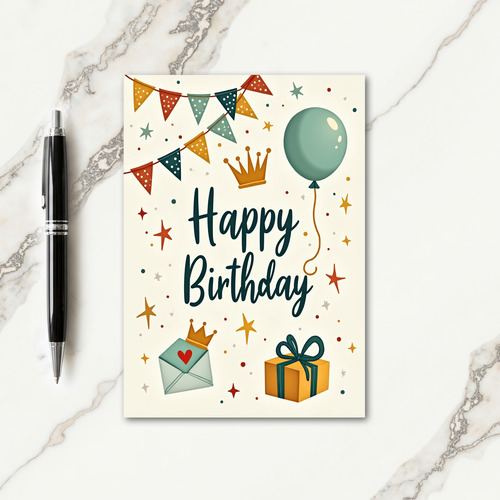 Whimsical Pennant Birthday Card