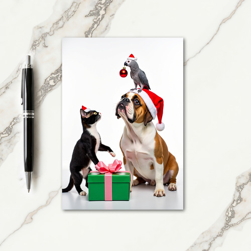 Whimsical Pet Christmas Card
