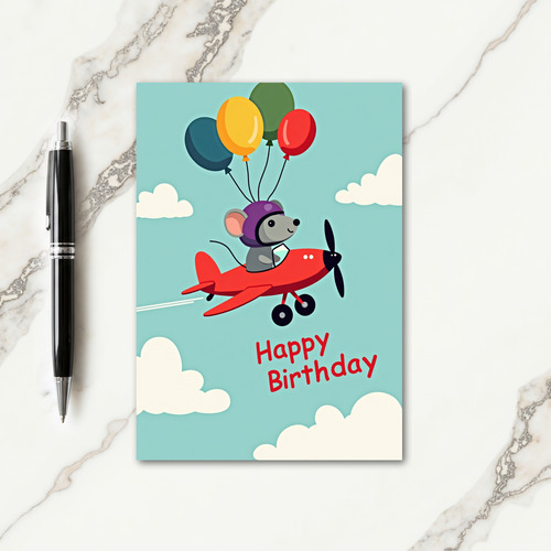 Whimsical Pilot Birthday Card