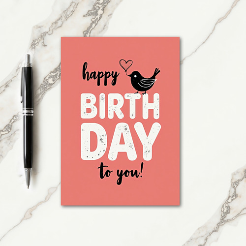 Whimsical Pink Birthday Card