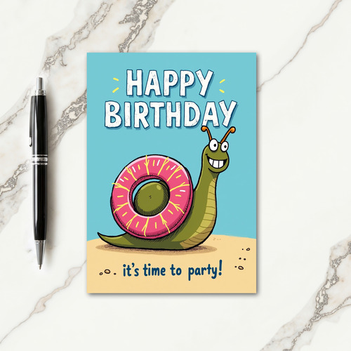Whimsical Poolside Birthday Card