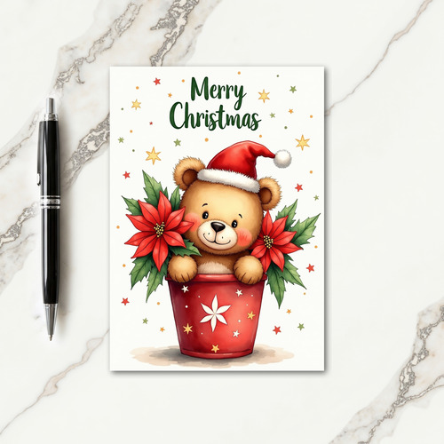 Whimsical Potted Bear Card